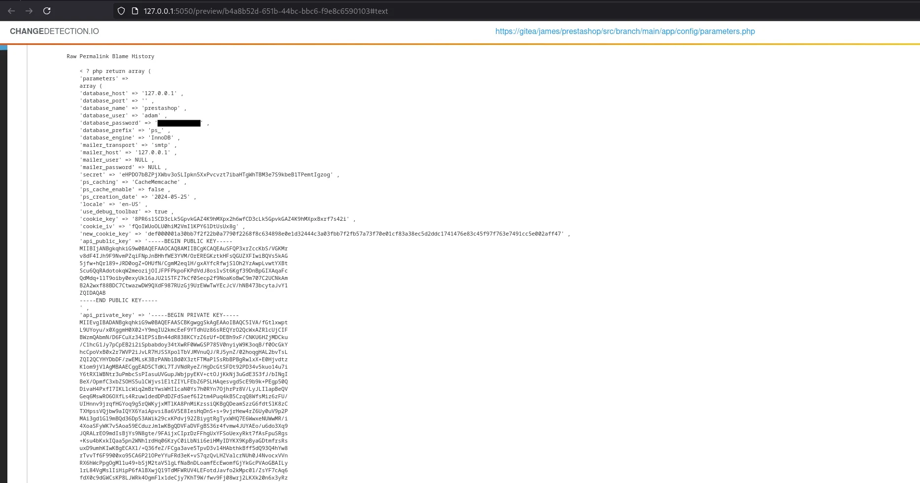 Captura de tela de um editor de código, exibindo um bloco de texto com dados estruturados em formato JSON. O conteúdo inclui chaves e valores relacionados a um objeto, possivelmente representando informações de configuração ou parâmetros de um sistema.